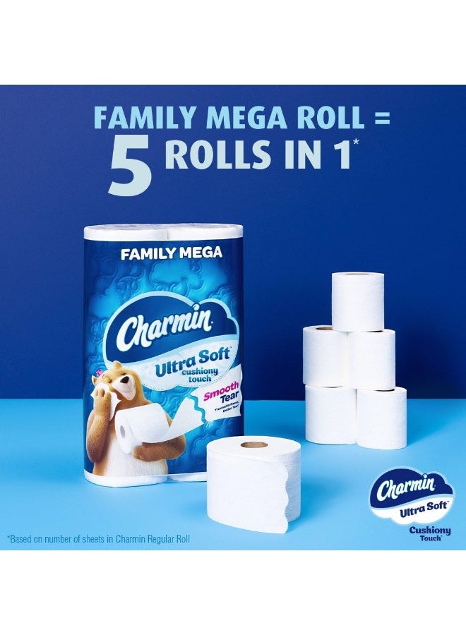 Charmin ورق تواليت شارمين ألترا سوفت بلمسة مريحة، 24 لفة عائلية ضخمة = 123 لفة عادية - Image 3